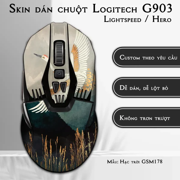Skin dán chuột Logitech G903 mẫu Hạc trời GSM178