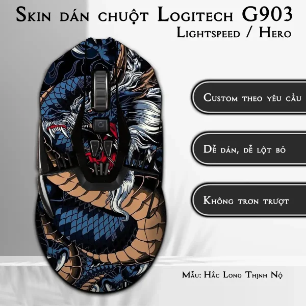 Skin dán chuột Logitech G903 mẫu Hắc Long Thịnh Nộ