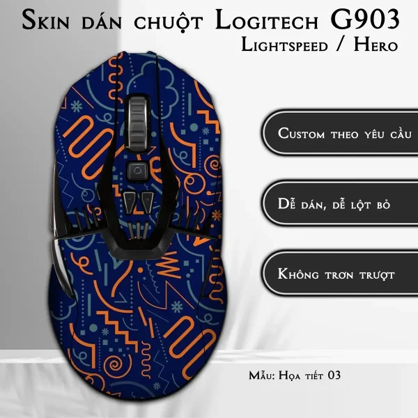 Skin dán chuột Logitech G903 mẫu Họa tiết 03