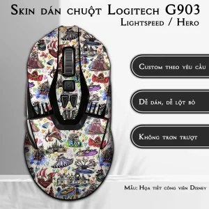 Skin dán chuột Logitech G903 mẫu Họa tiết công viên Disney