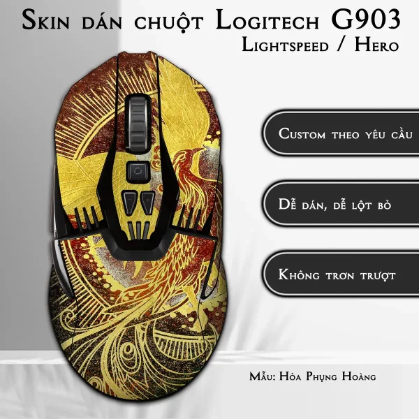Skin dán chuột Logitech G903 mẫu Hỏa Phụng Hoàng