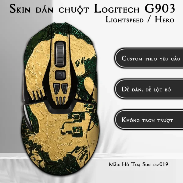 Skin dán chuột Logitech G903 mẫu Hổ Toạ Sơn lsm019
