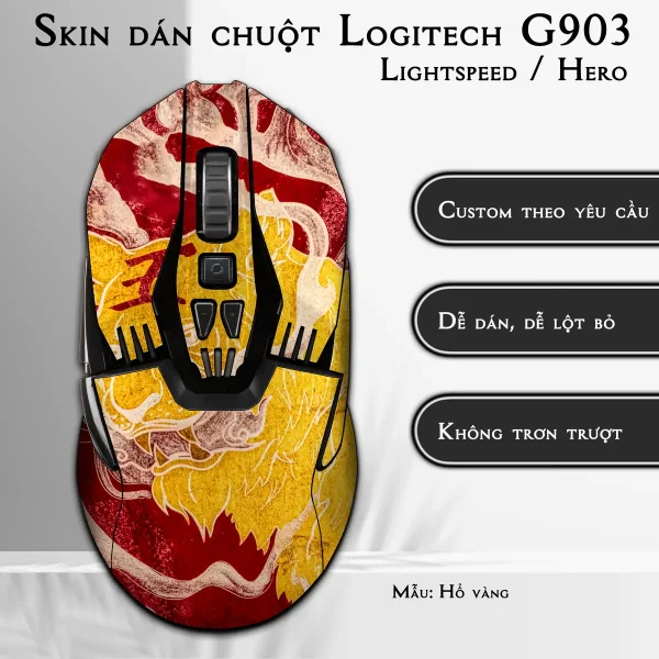 Skin dán chuột Logitech G903 mẫu Hổ vàng