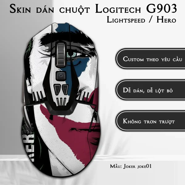 Skin dán chuột Logitech G903 mẫu Joker joke01