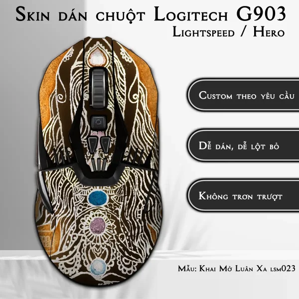 Skin dán chuột Logitech G903 mẫu Khai Mở Luân Xa lsm023