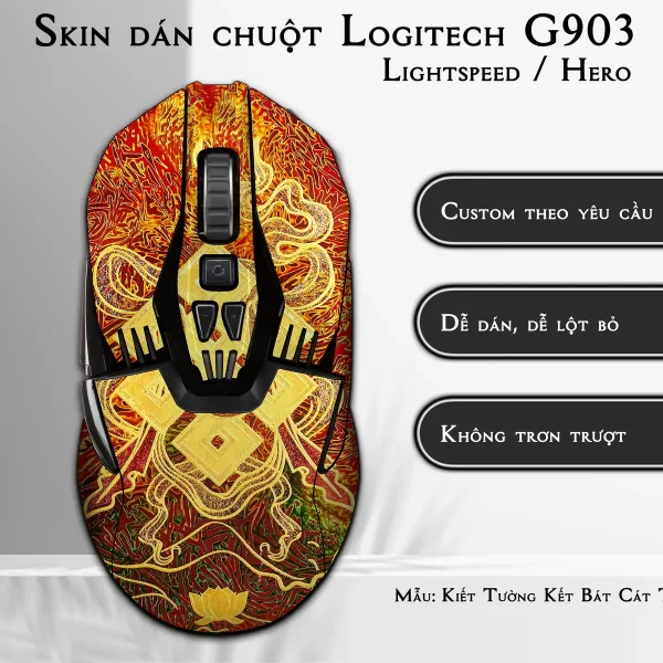Skin dán chuột Logitech G903 mẫu Kiết Tường Kết Bát Cát Tường