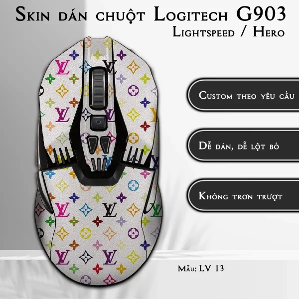 Skin dán chuột Logitech G903 mẫu LV 13