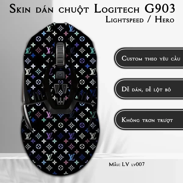 Skin dán chuột Logitech G903 mẫu LV lv007