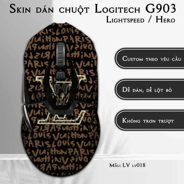 Skin dán chuột Logitech G903 mẫu LV lv018