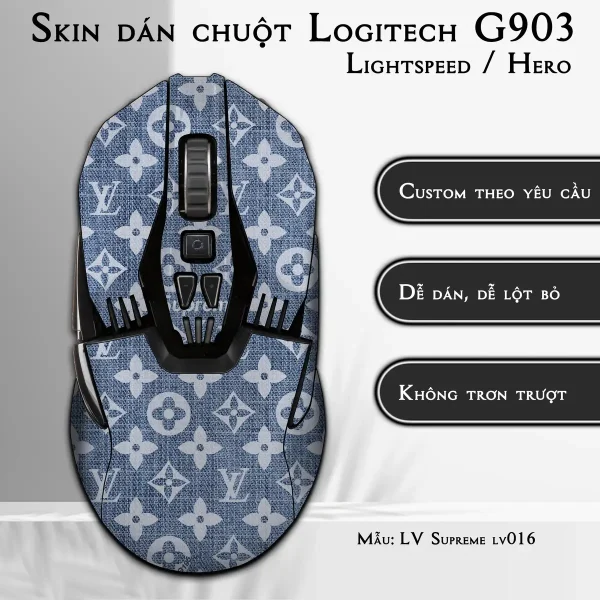 Skin dán chuột Logitech G903 mẫu LV Supreme lv016