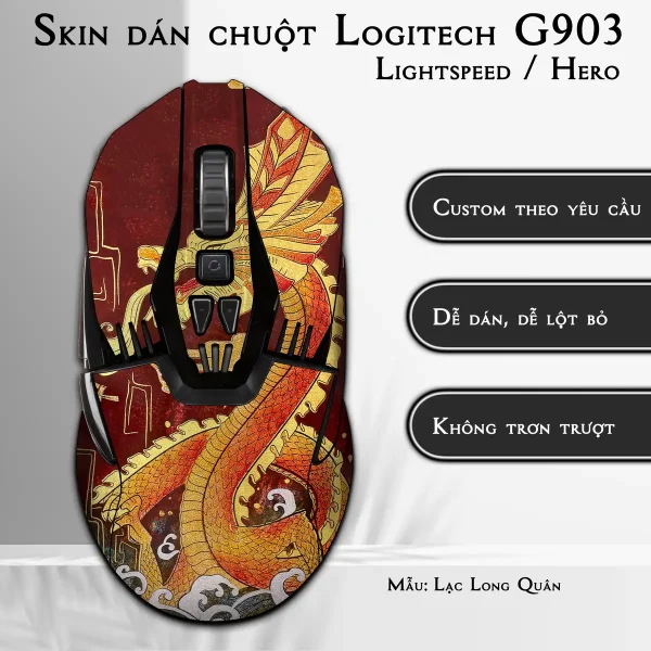 Skin dán chuột Logitech G903 mẫu Lạc Long Quân