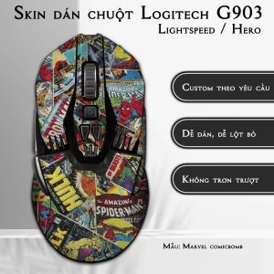 Skin dán chuột Logitech G903 mẫu Marvel comicbomb