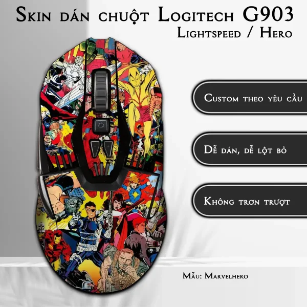 Skin dán chuột Logitech G903 mẫu Marvelhero