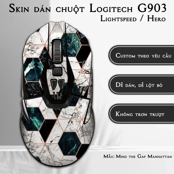 Skin dán chuột Logitech G903 mẫu Mind the Gap Manhattan Trial074