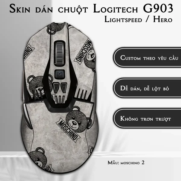 Skin dán chuột Logitech G903 mẫu moschino 2