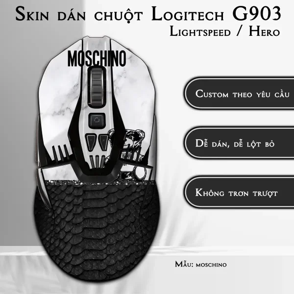 Skin dán chuột Logitech G903 mẫu moschino