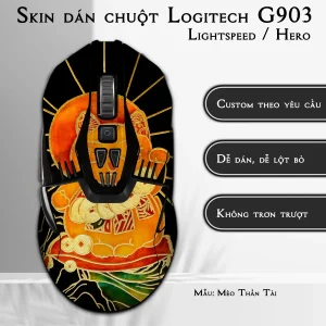 Skin dán chuột Logitech G903 mẫu Mèo Thần Tài