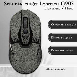 Skin dán chuột Logitech G903 mẫu mạch điện tròn