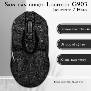 Skin dán chuột Logitech G903 mẫu mạch điện trắng đen