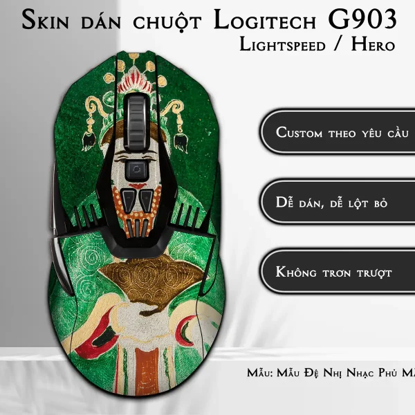 Skin dán chuột Logitech G903 mẫu Mẫu Đệ Nhị Nhạc Phủ Mẫu Thượng Ngàn lsm030