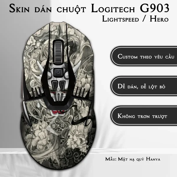 Skin dán chuột Logitech G903 mẫu Mặt nạ quỷ Hanya