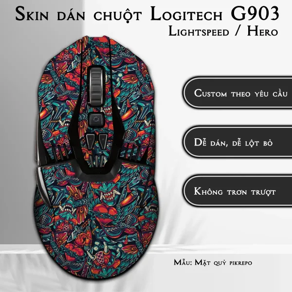Skin dán chuột Logitech G903 mẫu Mặt quỷ pikrepo