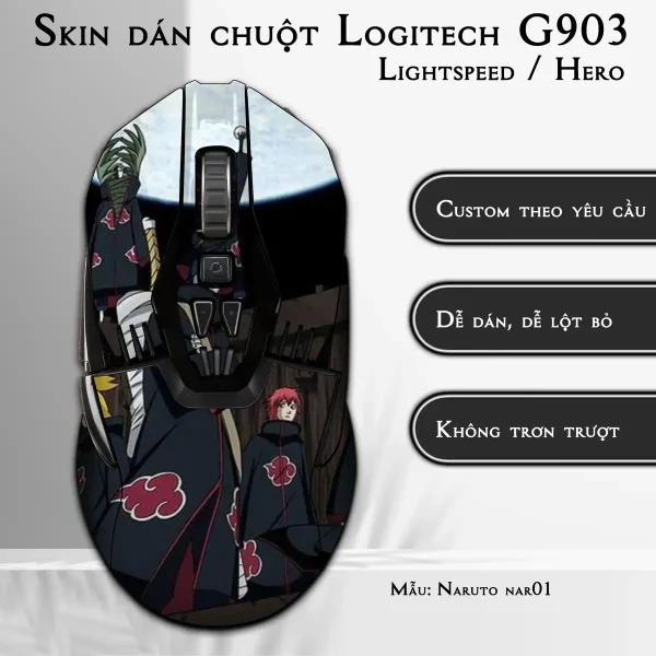 Skin dán chuột Logitech G903 mẫu Naruto nar01