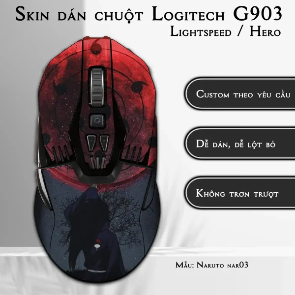 Skin dán chuột Logitech G903 mẫu Naruto nar03