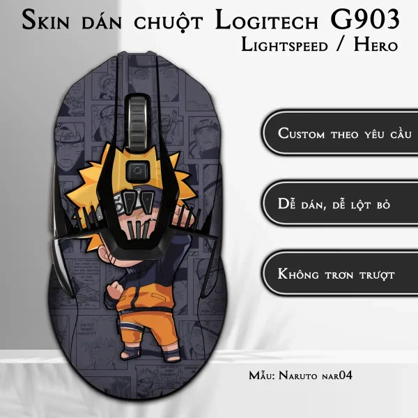 Skin dán chuột Logitech G903 mẫu Naruto nar04