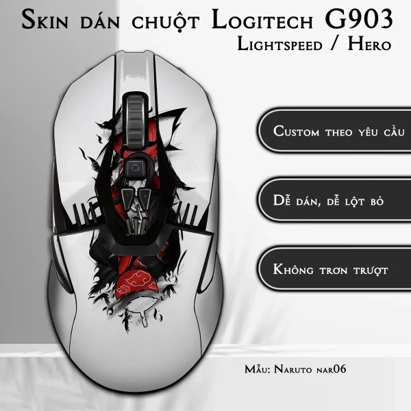 Skin dán chuột Logitech G903 mẫu Naruto nar06