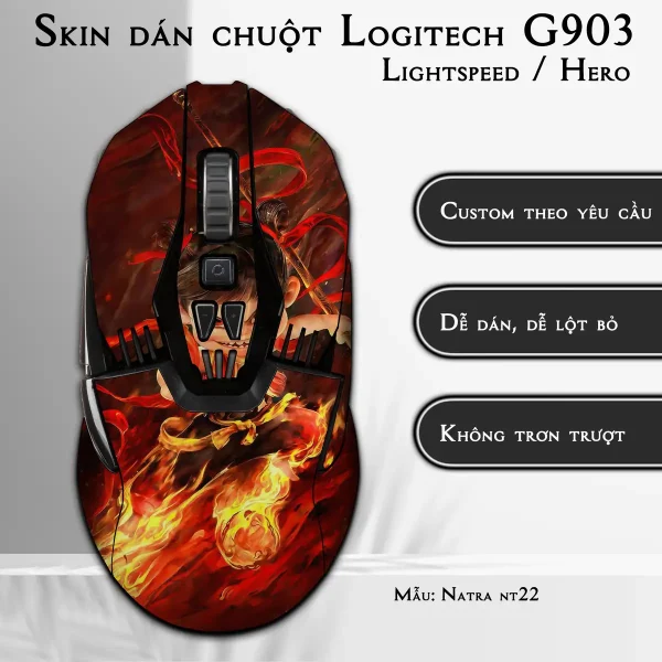 Skin dán chuột Logitech G903 mẫu Natra nt22
