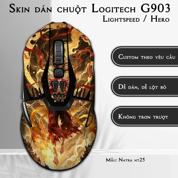 Skin dán chuột Logitech G903 mẫu Natra nt25