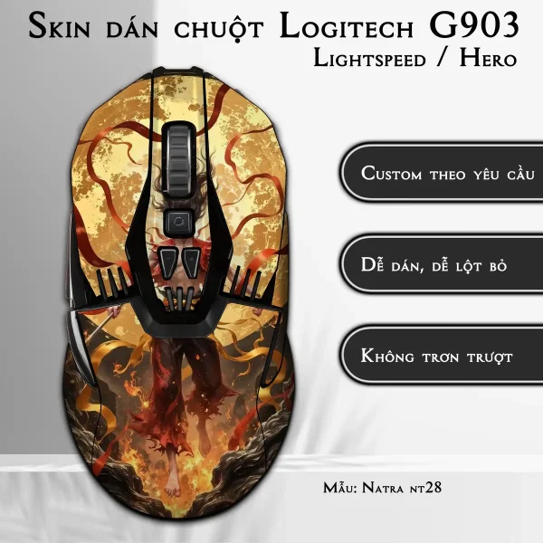 Skin dán chuột Logitech G903 mẫu Natra nt28