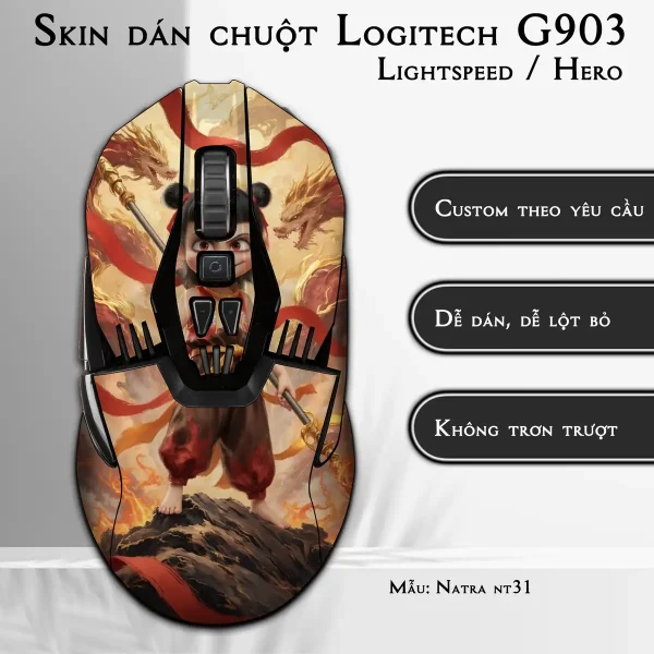Skin dán chuột Logitech G903 mẫu Natra nt31