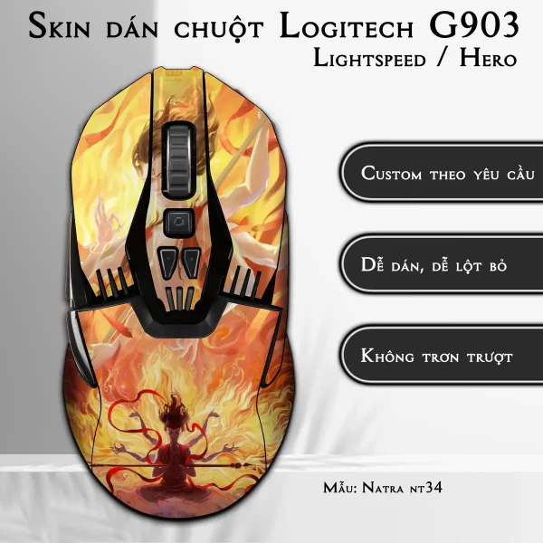Skin dán chuột Logitech G903 mẫu Natra nt34
