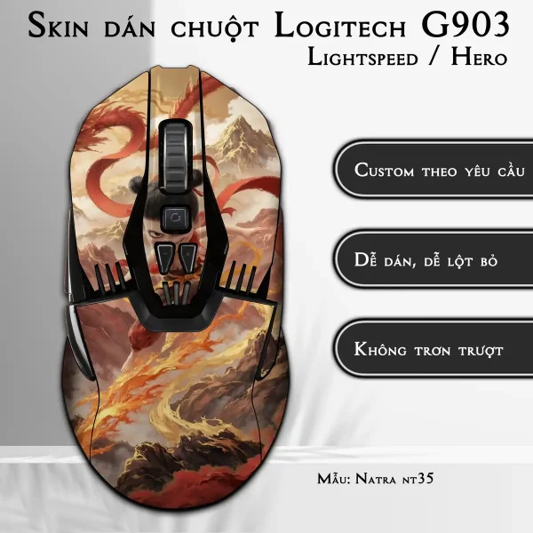 Skin dán chuột Logitech G903 mẫu Natra nt35