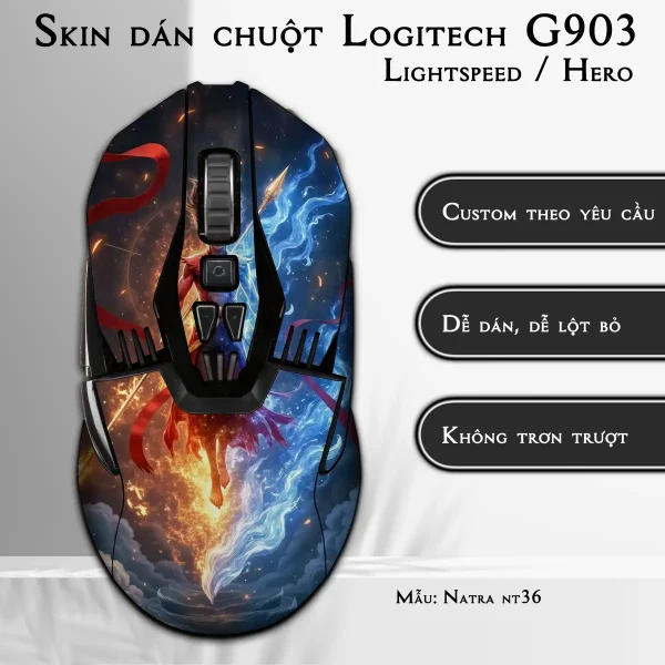 Skin dán chuột Logitech G903 mẫu Natra nt36