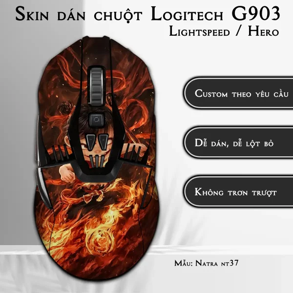 Skin dán chuột Logitech G903 mẫu Natra nt37