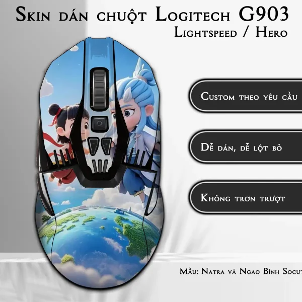 Skin dán chuột Logitech G903 mẫu Natra và Ngao Bính Socute nt02
