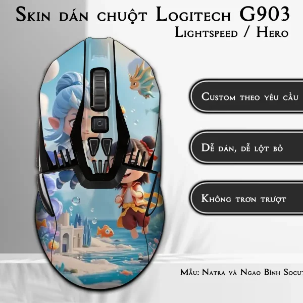 Skin dán chuột Logitech G903 mẫu Natra và Ngao Bính Socute nt04