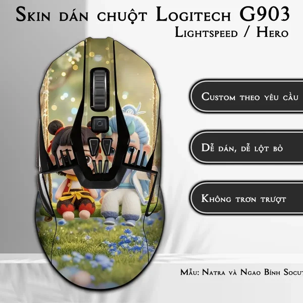 Skin dán chuột Logitech G903 mẫu Natra và Ngao Bính Socute nt08