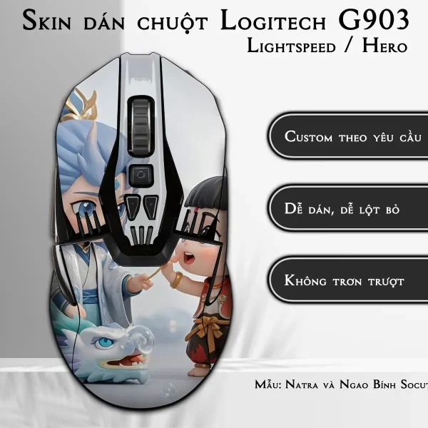 Skin dán chuột Logitech G903 mẫu Natra và Ngao Bính Socute nt13