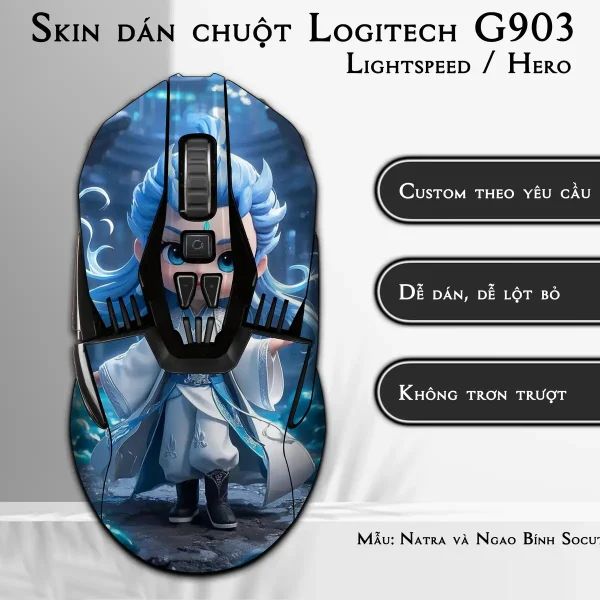 Skin dán chuột Logitech G903 mẫu Natra và Ngao Bính Socute nt14