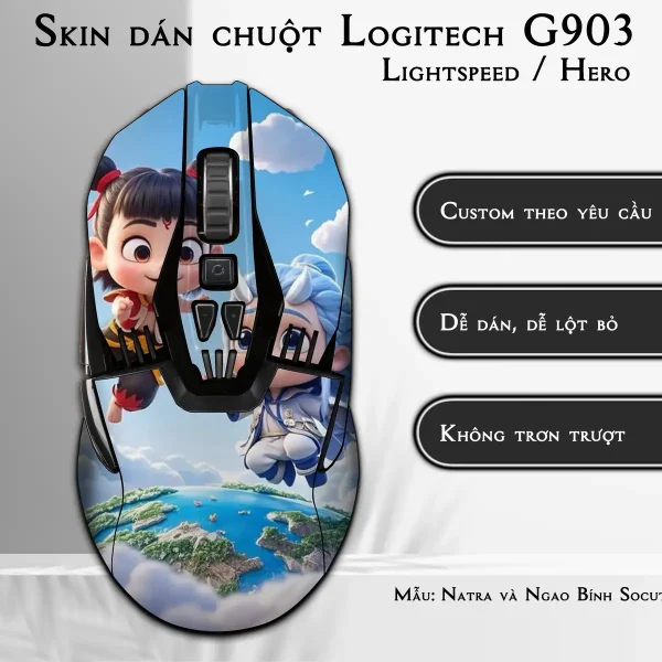 Skin dán chuột Logitech G903 mẫu Natra và Ngao Bính Socute nt18