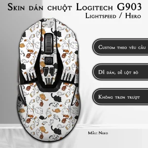 Skin dán chuột Logitech G903 mẫu Neko