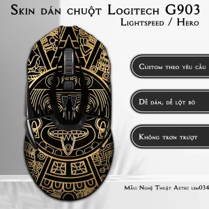 Skin dán chuột Logitech G903 mẫu Nghệ Thuật Aztec lsm034
