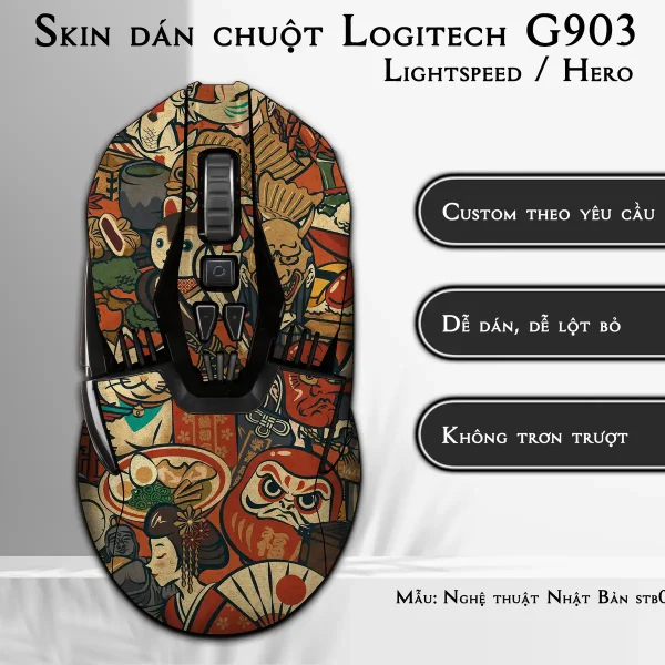 Skin dán chuột Logitech G903 mẫu Nghệ thuật Nhật Bản stb001