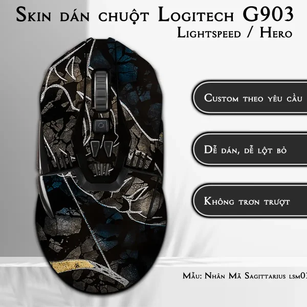 Skin dán chuột Logitech G903 mẫu Nhân Mã Sagittarius lsm036