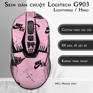 Skin dán chuột Logitech G903 mẫu Nikeair hồng
