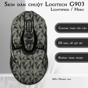 Skin dán chuột Logitech G903 mẫu Nordic xám